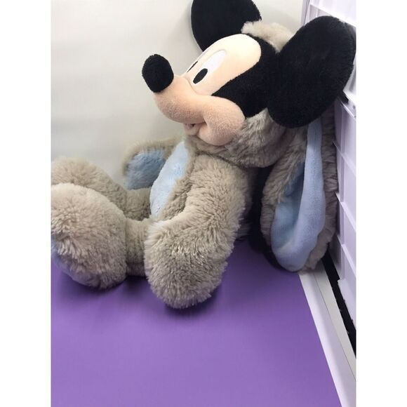 DISNEY MICKEY MOUSE Plush EASTER BUNNY 18" 2019 Soft Grey blue Rabbit - Picture 2 of 7